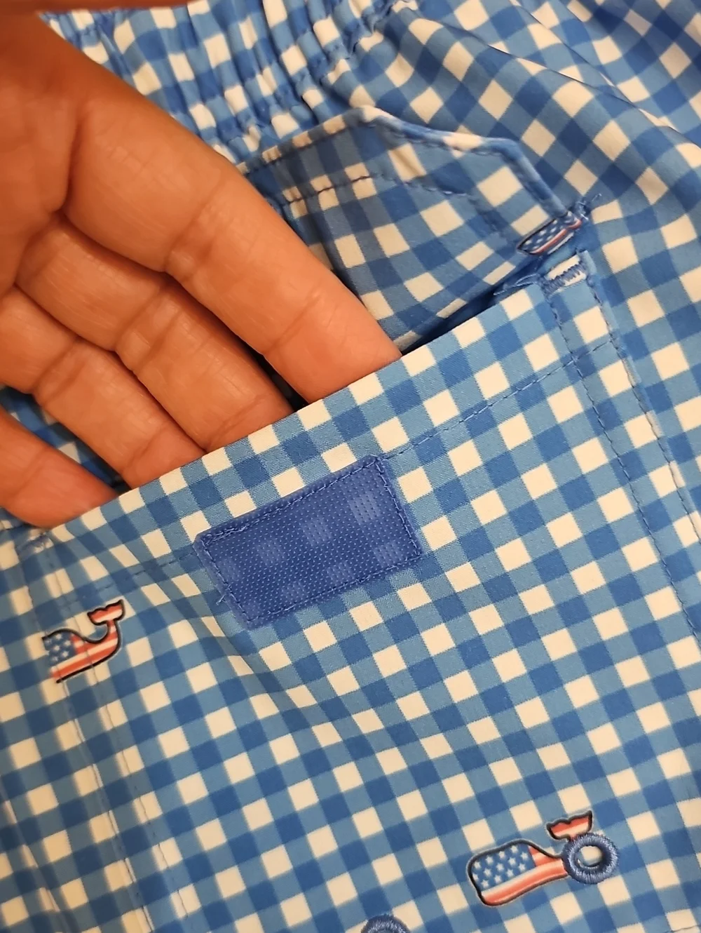 Vineyard Vines Boys Blue Chappy Trunks Ginham Tideblue Board Shorts Swimwear